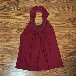 The Limited Burgundy Halter Blouse